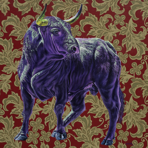 Bull_in_Magenta&Green